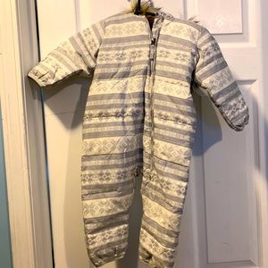 NWT Lands End baby snow suit with fur lined hood